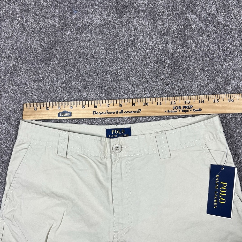 NEW Polo Ralph Lauren Beige Khaki Brown Cotton Chino Cargo Shorts Boys 20 School - Picture 5 of 7